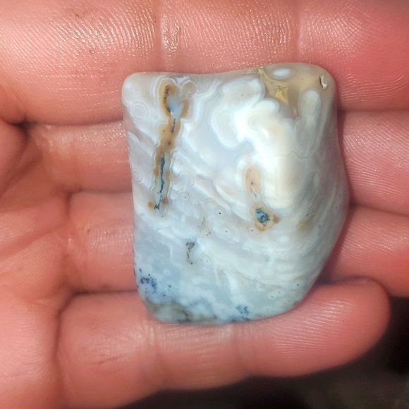 8th vein beautiful semi transparent Ocean Jasper Tumble with orbs. - Picture 11 of 12
